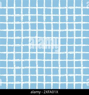 Vektor Hand gezeichnet niedliches kariertes Muster. Cottagecore Doodle Plaid geometrische halbtransparente einfache Textur. Kreuzungslinien. Abstrakt süß zart Stock Vektor