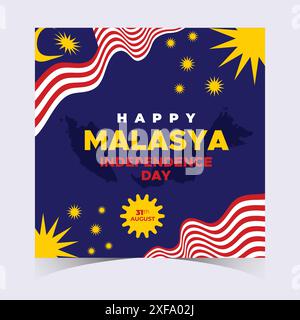 Malaysia Unabhängigkeitstag Web-Banner und Hintergrund. Happy 31st August Malaysia National Day Celebration Banner mit malaysischer Flagge Vorlage Stock Vektor