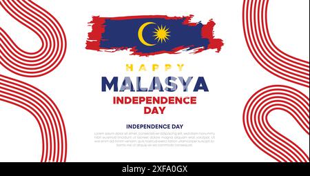 Malaysia Unabhängigkeitstag Web-Banner und Hintergrund. Happy 31st August Malaysia National Day Celebration Banner mit malaysischer Flagge Vorlage Stock Vektor