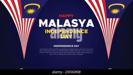 Malaysia Unabhängigkeitstag Web-Banner und Hintergrund. Happy 31st August Malaysia National Day Celebration Banner mit malaysischer Flagge Vorlage Stock Vektor