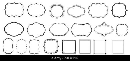 Dekorative Vintage-Rahmen und -Rahmen. Dekorative Vintage-Rahmen isoliert. Stock Vektor