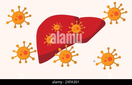 Der Welttag der Hepatitis. Vektorabbildung. Stock Vektor