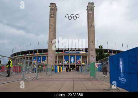 BERLIN, DEUTSCHLAND - 21. JUNI 2024: Euro 2024 Groupe D Spiel Polen gegen Österreich 1:3. Olympiastadion Des Olympiastadions Stockfoto