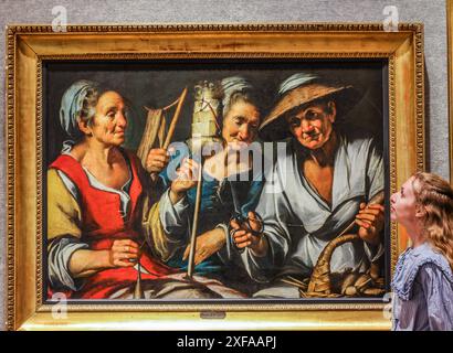 Bonhams London 02 Juli 2024 Bernardo Strozzi (Genua 1582-1644 Venedig) The Three Fates Oil on Canvasr Est £40,000-60.000 angeboten von Bonhams als Teil ihres Old Masters Sale . Paul Quezada-Neiman/Alamy Live News Credit: Paul Quezada-Neiman/Alamy Live News Stockfoto