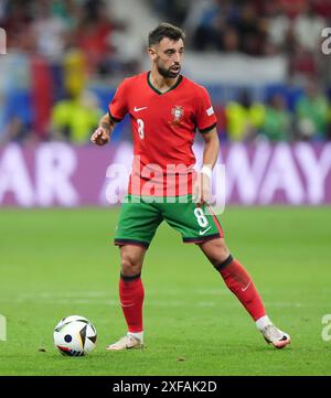 Der Portugieser Bruno Fernandes während der UEFA Euro 2024, im Achtelfinale in der Frankfurt Arena in Frankfurt. Bilddatum: Montag, 1. Juli 2024. Stockfoto