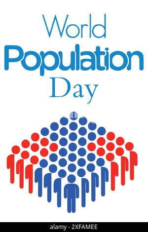 World Population Day Concept, 11. Juli. Vektorabbildung. Stock Vektor