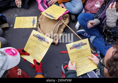 April 2023. Westminster, London, Großbritannien. Tag 4 des Klimas „der große“ und des ökologischen Protests durch die Extinction Rebellion und Partner. Stockfoto