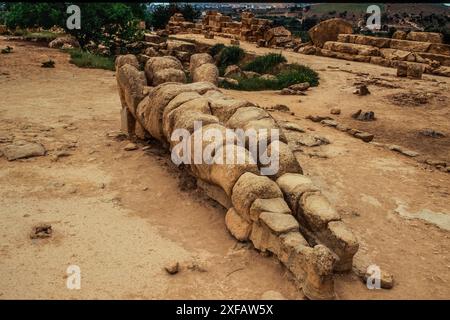 Geographie / Reisen, Italien, Sizilien, Agrigento, Trümmer von Olympeion, ADDITIONAL-RIGHTS-CLEARANCE-INFO-NOT-AVAILABLE Stockfoto