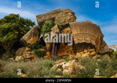 Geographie / Reise, Italien, Sizilien, Agrigento, Trümmer des Olympeion, ADDITIONAL-RIGHTS-CLEARANCE-INFO-NOT-AVAILABLE Stockfoto