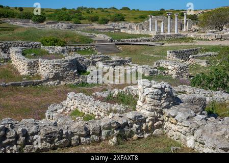 Auf den Ruinen einer antiken Stadt. Tauric Chersonesos, Sewastopol, Krim Stockfoto