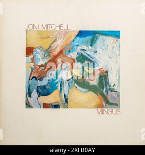 Mingus Album von Joni Mitchell, der kanadischen Sängerin Songwriterin, Vinyl-LP-Cover Stockfoto