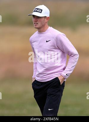 2. Juli 2024; West Lancashire Golf Club, Blundellsands, Liverpool, England; Endqualifikation für die Open Golf Championship: Ben Schmidt (eng) auf dem 17. Loch Stockfoto