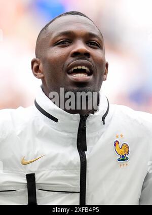 Frankreichs Marcus Thuram während der UEFA Euro 2024, Achtelfinale in der Düsseldorfer Arena in Düsseldorf. Bilddatum: Montag, 1. Juli 2024. Stockfoto