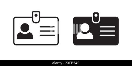 Symbol für ID-Kartenausweis. Schild mit Ausweiskarte. Illustration des flachen Vektors. Stock Vektor