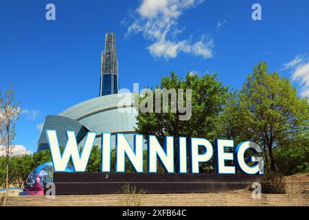 Geographie / Reisen, Kanada, Manitoba, Winnipeg, Kanadisches Museum für Menschenrechte, ADDITIONAL-RIGHTS-CLEARANCE-INFO-NOT-AVAILABLE Stockfoto