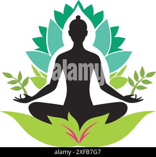 Yoga Silhouette Vektor Kunst Illustration Stock Vektor