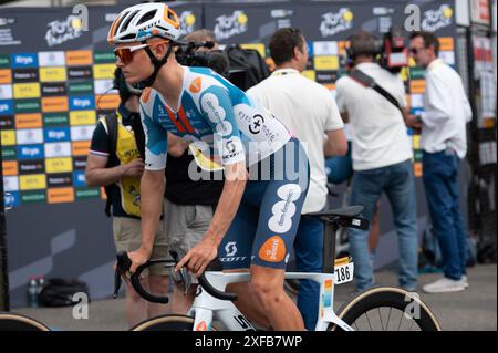 Onley Oscar, Team Dsm-Firmenich Postnl? In Phase 3 – Start, Tour de France Rennen in Piacenza, Italien, 1. Juli 2024 Stockfoto