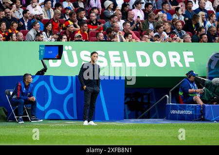 Domenico Tedesco (Belgien, Trainer) vor Düsseldorf Branding, GER, Frankreich (FRA) gegen Belgien (BEL), Fussball Europameisterschaft, UEFA EURO 2024, Achtelfinale 01.07.2024 Foto: Eibner-Pressefoto/Michael Memmler Stockfoto