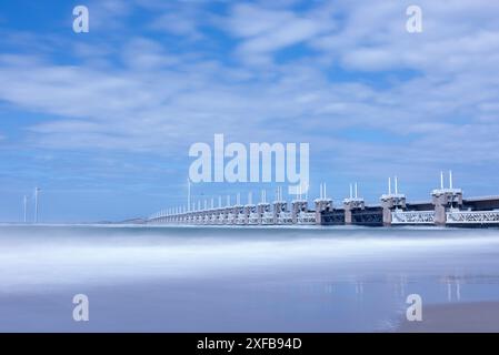 Geographie / Reise, Niederlande, Oosterscheldekering von Banjaard Beach, Kamperland, Zeeland, ADDITIONAL-RIGHTS-CLEARANCE-INFO-NOT-AVAILABLE Stockfoto