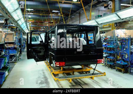 Bau der mercedes G-Klasse in graz Bau der mercedes G-Klasse Stockfoto