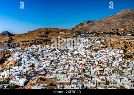 Geografie / Reisen, Griechenland, Rhodos, Lindos, Stadtblick, ADDITIONAL-RIGHTS-CLEARANCE-INFO-NOT-AVAILABLE Stockfoto