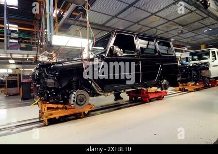 Bau der mercedes G-Klasse in graz Bau der mercedes G-Klasse Stockfoto