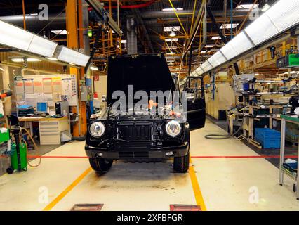 Bau der mercedes G-Klasse in graz Bau der mercedes G-Klasse Stockfoto