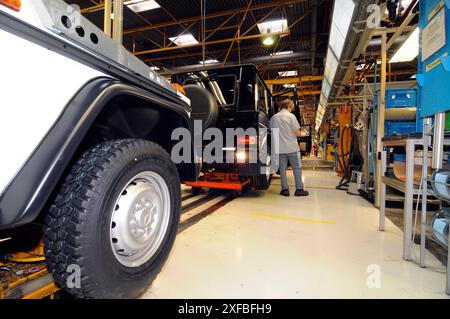 Bau der mercedes G-Klasse in graz Bau der mercedes G-Klasse Stockfoto