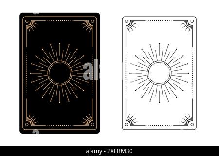 Tarot-Karte Sonne. Die große Arkana eines Tarotkartenstapels. Stock Vektor