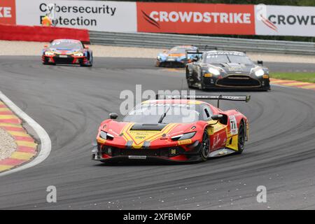 Thomas NEUBAUER (FRA) / Vincent ABRIL (MCO) /David VIDALES (ESP), #71, Ferrari 296 GT3, Team: AF Corse - Francorchamps Motors (ITA), Motorsport, CrowdStrike 24H of Spa, Belgien, Spa-Francorchamps, 29.06.2024 Foto: Eibner-Pressefoto/Jürgen Augst Stockfoto