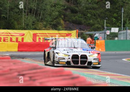 #32 Sheldon VAN DER LINDE (ZAF) / Dries VANTHOOR (BEL) / Charles WEERTS (BEL), #32, BMW M4 GT3, Team: WRT (BEL), Motorsport, CrowdStrike 24H of Spa, Belgien, Spa-Francorchamps, 29.06.2024 Foto: Eibner-Pressefoto/Jürgen Augst Stockfoto