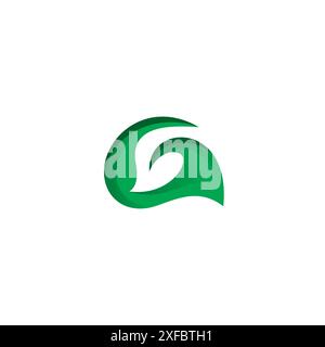G-Blatt-grünes Logo. Buchstabe G Stock Vektor