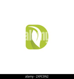 D-Logo-Design. Buchstabe D Natursymbol Vektor Stock Vektor