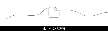 Vektor der Dokumentkontur. Ein gefaltetes Blatt Papier mit einem fertigen Linienvektor. Stock Vektor