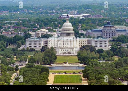 Washington DC, USA - 30. Mai 2024: Luftaufnahme des Kapitolgebäudes Washington DC Stockfoto