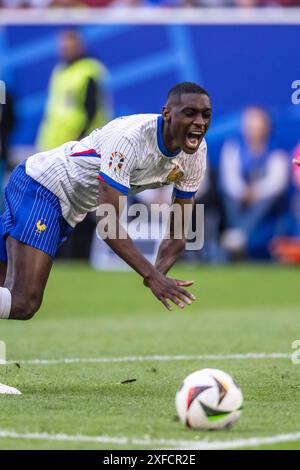 Düsseldorf, Deutschland. Am 1. Juli 2024 spielte Randal Kolo Muani (Frankreich) beim Spiel der UEFA Euro Germany 2024 zwischen Frankreich 1-0 Belgien in der Düsseldorf Arena am 1. Juli 2024 in Düsseldorf. Quelle: Maurizio Borsari/AFLO/Alamy Live News Stockfoto