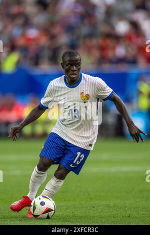 Düsseldorf, Deutschland. Am 1. Juli 2024 fand N Golo Kante (Frankreich) beim Spiel der UEFA Euro Germany 2024 zwischen Frankreich 1-0 Belgien in der Düsseldorf Arena am 1. Juli 2024 in Düsseldorf statt. Quelle: Maurizio Borsari/AFLO/Alamy Live News Stockfoto