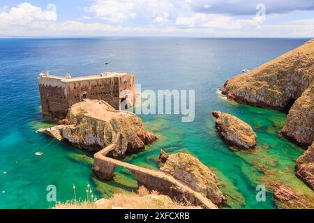 Fort de São João Baptista von Berlengas, Insel Berlenga, Portugal. Stockfoto