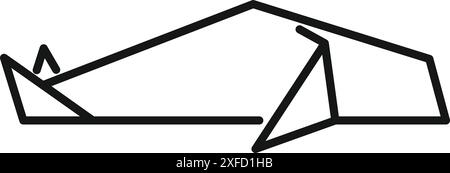 Einfache Strichkunst-Ikone eines Campingzelt, das Outdoor-Abenteuer repräsentiert Stock Vektor
