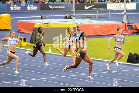 Damen 200 m Heat 1 Field Spread Stockfoto