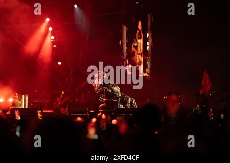 Glastonbury Festival 2024 SZA live Headliner auf der Pyramid-Bühne am 30. Juni 2024 Stockfoto