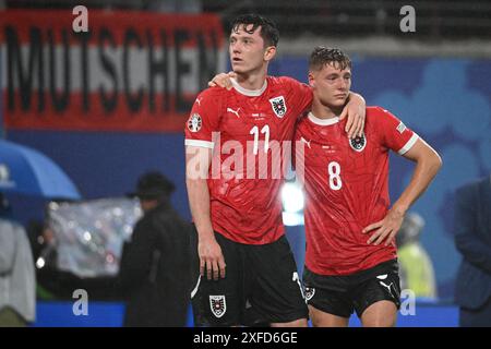 Leipzig, Deutschland. 2. Juli 2024. Alexander Prass aus Österreich während des Achtelfinales der UEFA EURO 2024 zwischen Österreich und der Türkei im Stadion Leipzig. Quelle: Meng Gao/Alamy Live News Stockfoto