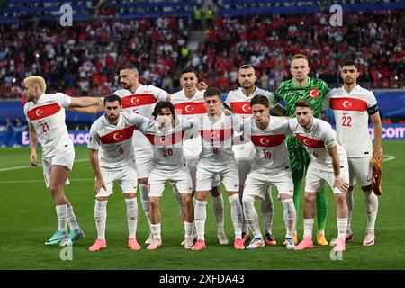 Team (Turkiye) während des Spiels zur UEFA Euro Deutschland 2024 zwischen Österreich 1-2 Türkei im Leipziger Stadion am 02. Juli 2024 in Leipzig. Quelle: Maurizio Borsari/AFLO/Alamy Live News Stockfoto