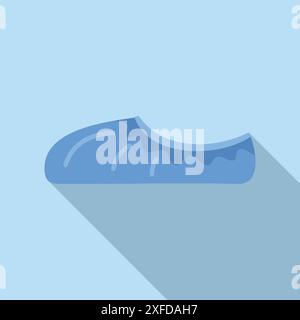 Blauer Überschuh zum Schutz vor verschmutzten Oberflächen Symbol in flachem Stil auf hellblauem Hintergrund Stock Vektor