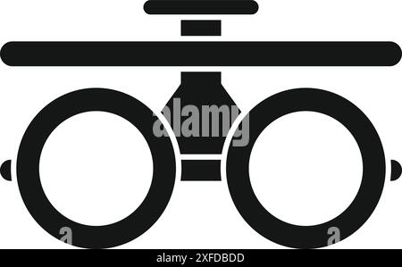 Schwarzes Symbol für einen Testrahmen, der zur Bestimmung der Brillenglasverordnung verwendet wird Stock Vektor