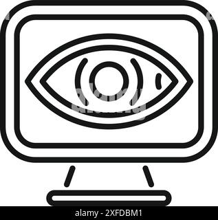 Einfaches, auffälliges Symbol der Eye Tracking-Software, das ein Auge auf einem Monitor anzeigt Stock Vektor