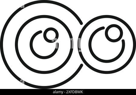 Line Art Symbol eines Sauerstoffmoleküls, das eine chemische Bindung und die Struktur der Materie symbolisiert Stock Vektor