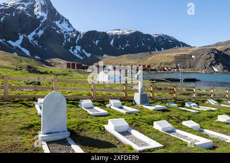 Alter Friedhof, Grytviken, King Edward Cove, Südgeorgien, Dienstag, November 2023. Foto: David Rowland / One-Image.com Stockfoto