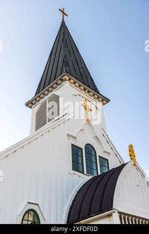 Norwegische Anglikanische Kirche, Grytviken, King Edward Cove, Südgeorgien, Dienstag, November 2023. Foto: David Rowland / One-Image.com Stockfoto