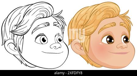 Vektor-Illustration eines lächelnden Jungen Gesicht Stock Vektor